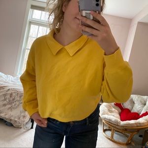 Zara yellow sweatshirt with collar